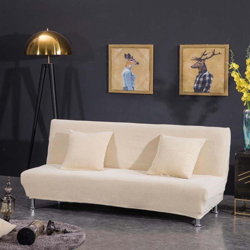Jacquard-Schlafsofa-Bezug – Creme – Ansicht 2