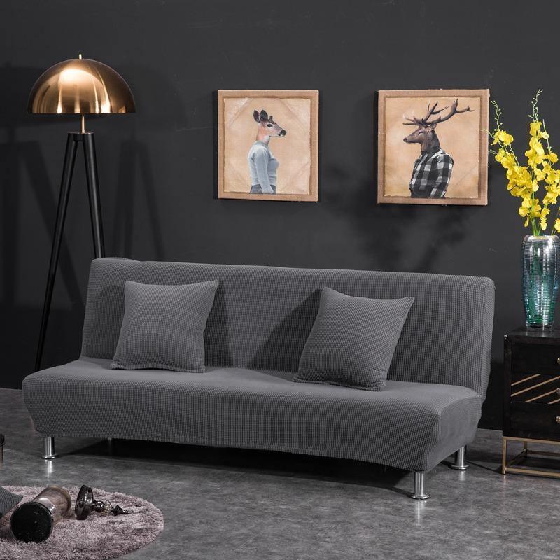 Jacquard-Schlafsofa-Bezug – Dunkelgrau – Ansicht 1