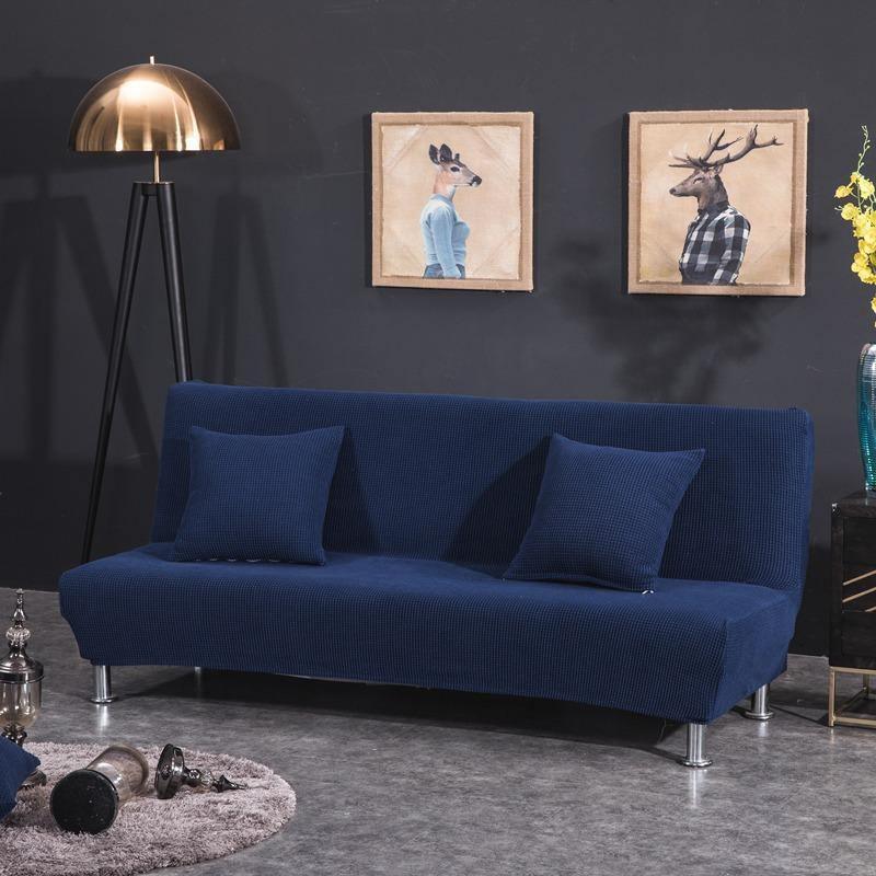 Jacquard-Schlafsofa-Bezug – Marineblau – Ansicht 2