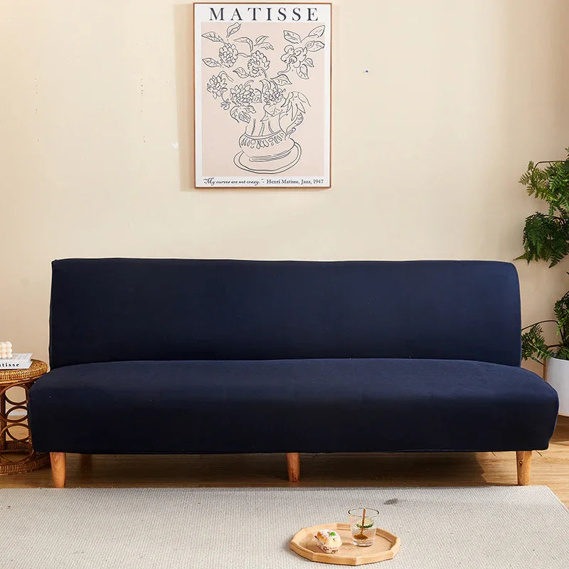 Stretch-Bezug fürs Schlafsofa – Marineblau – Ansicht 1