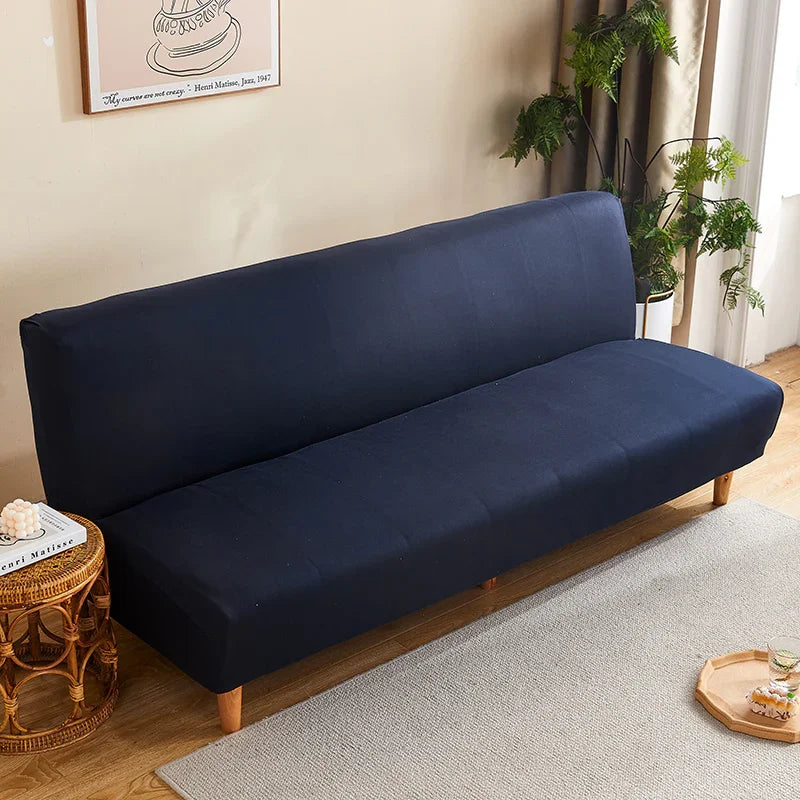 Stretch-Bezug fürs Schlafsofa – Marineblau – Ansicht 2