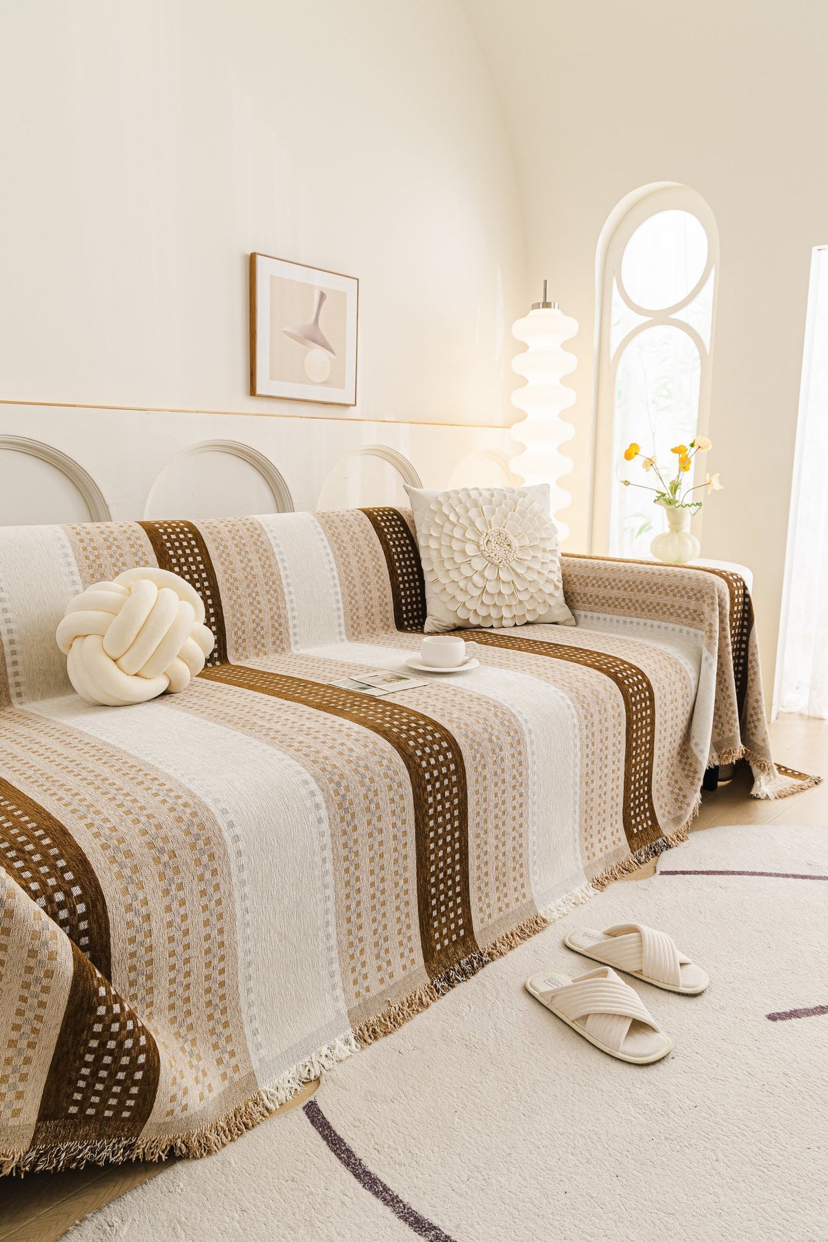 Sofaüberwurf Casella – Braun – Ansicht 1