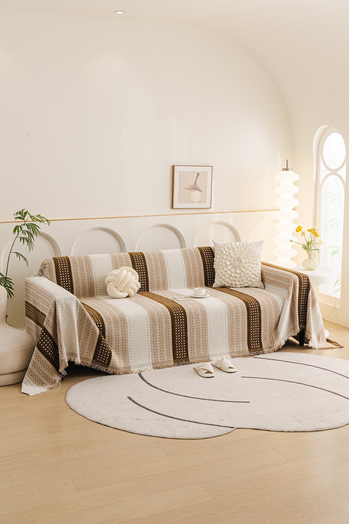 Sofaüberwurf Casella – Braun – Ansicht 2