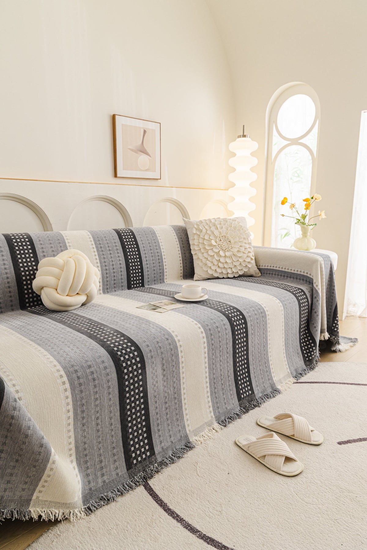 Sofaüberwurf Casella – Grau – Ansicht 1