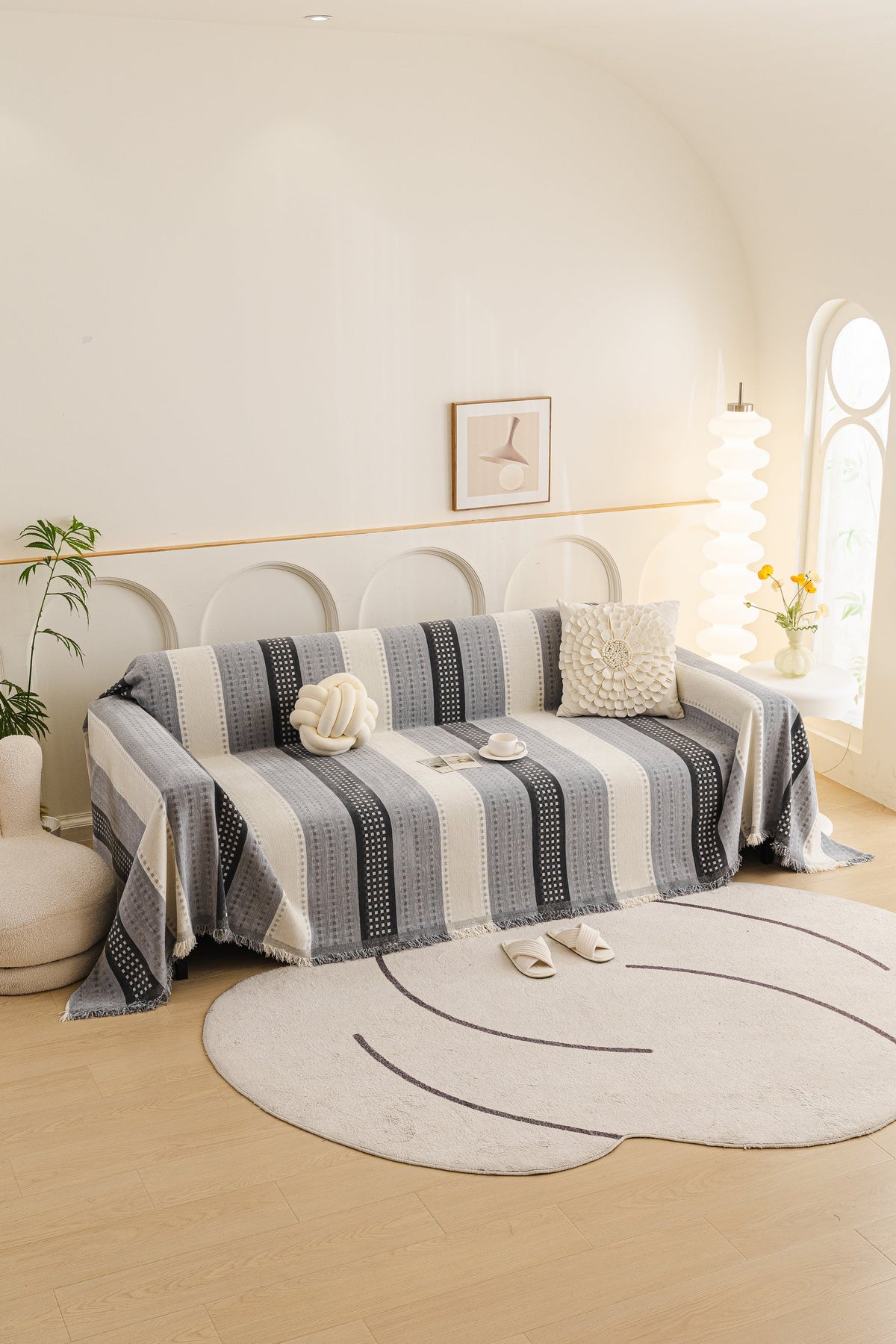 Sofaüberwurf Casella – Grau – Ansicht 2