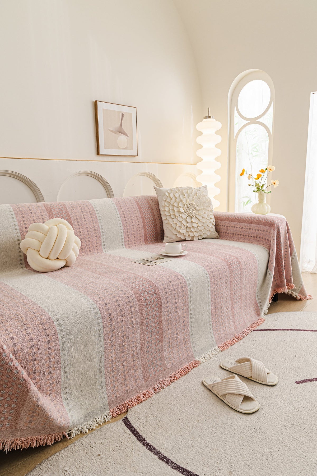 Sofaüberwurf Casella – Rosa – Ansicht 1