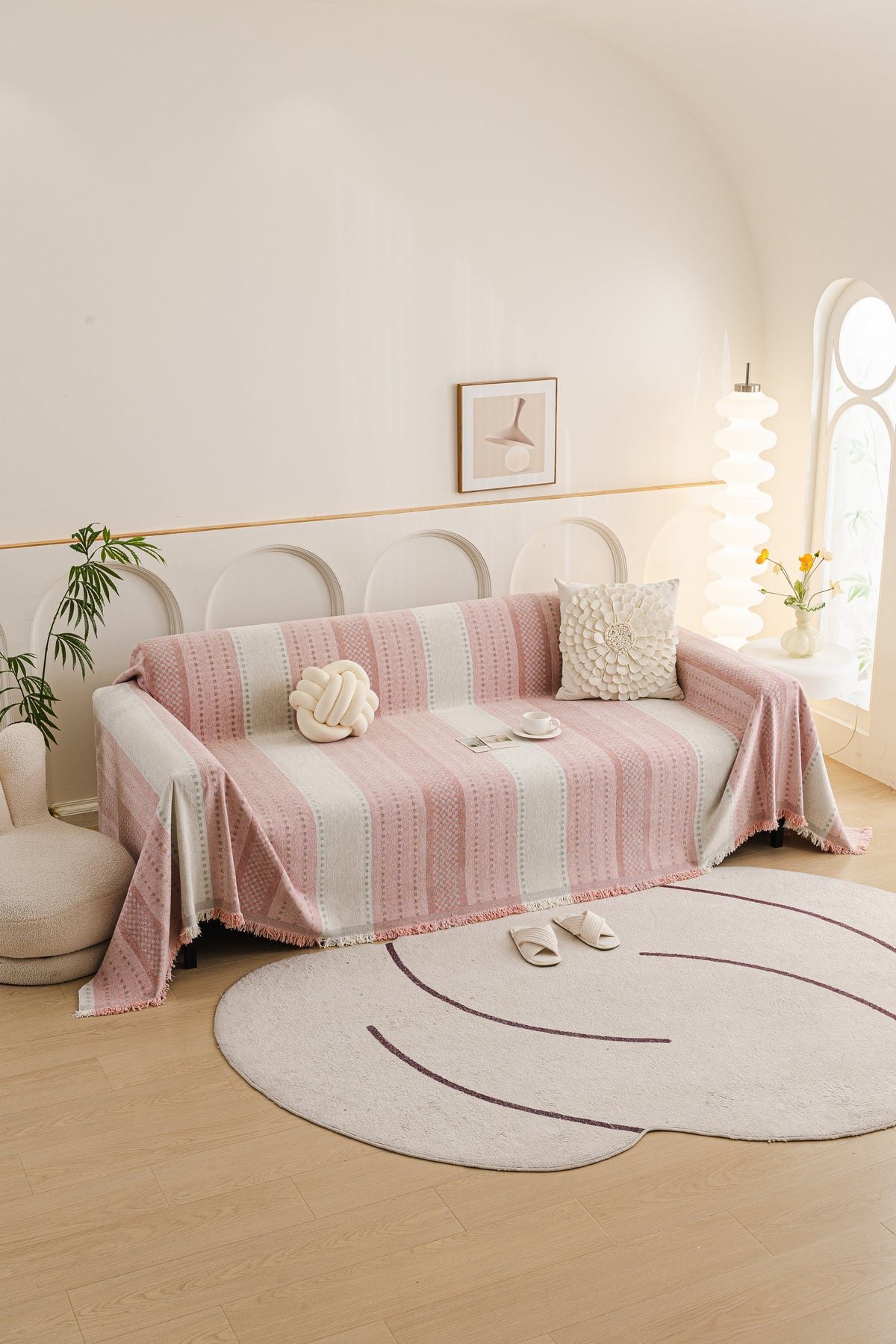 Sofaüberwurf Casella – Rosa – Ansicht 2