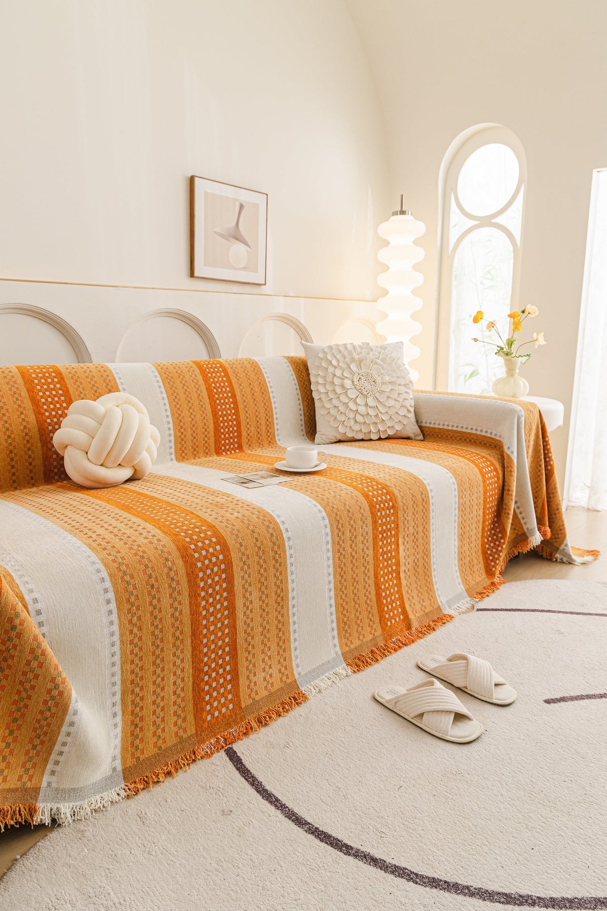 Sofaüberwurf Casella – Orange – Ansicht 1