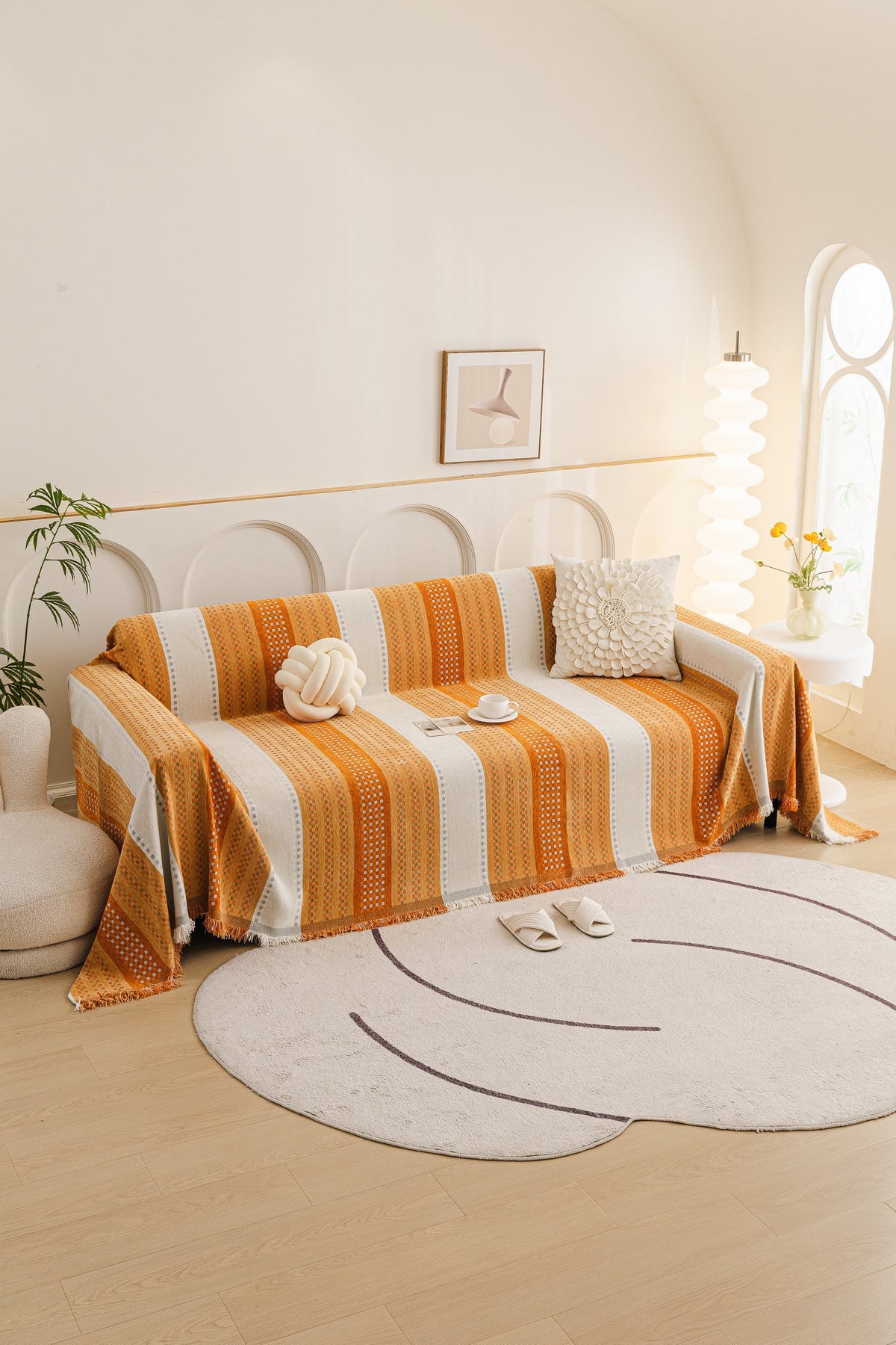 Sofaüberwurf Casella – Orange – Ansicht 2