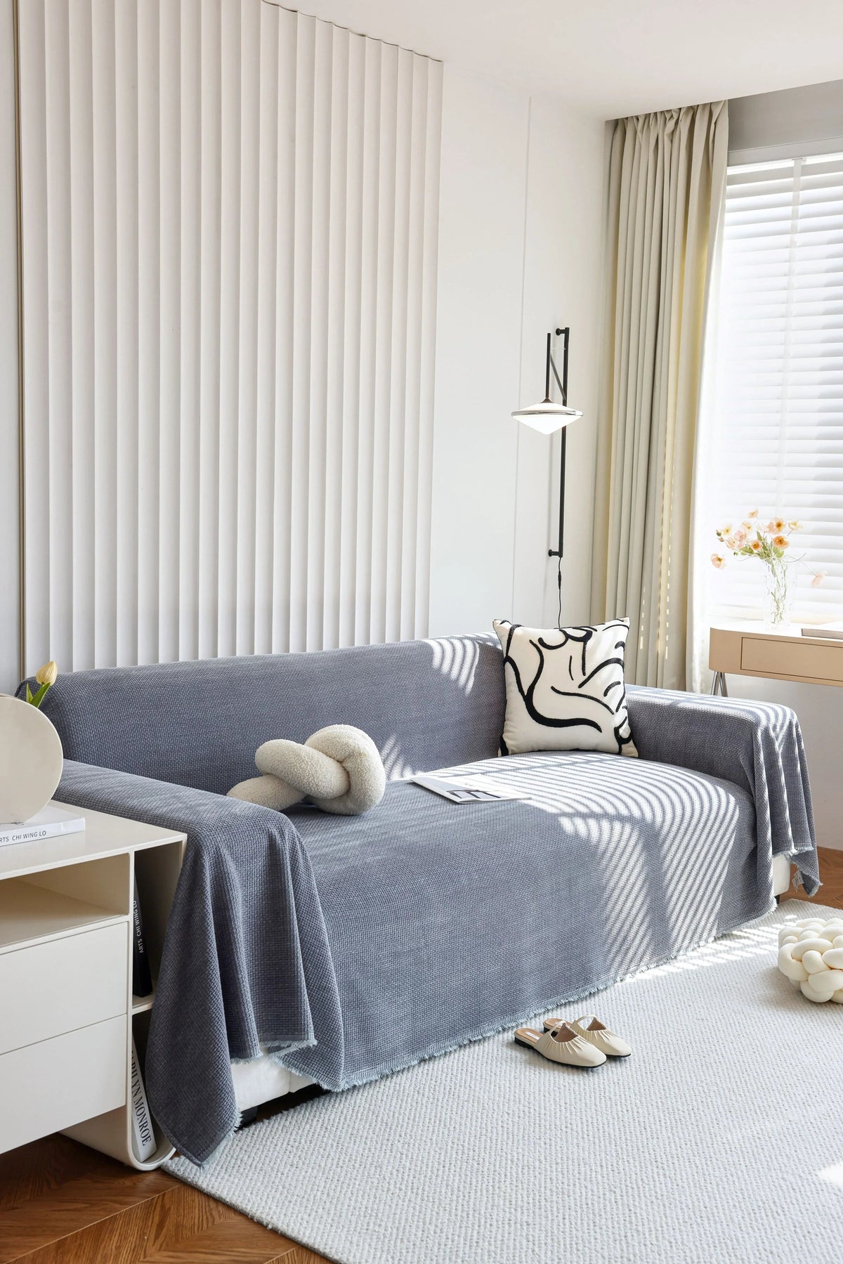 Sofaüberwurf Coveri – Dunkelgrau – Ansicht 2