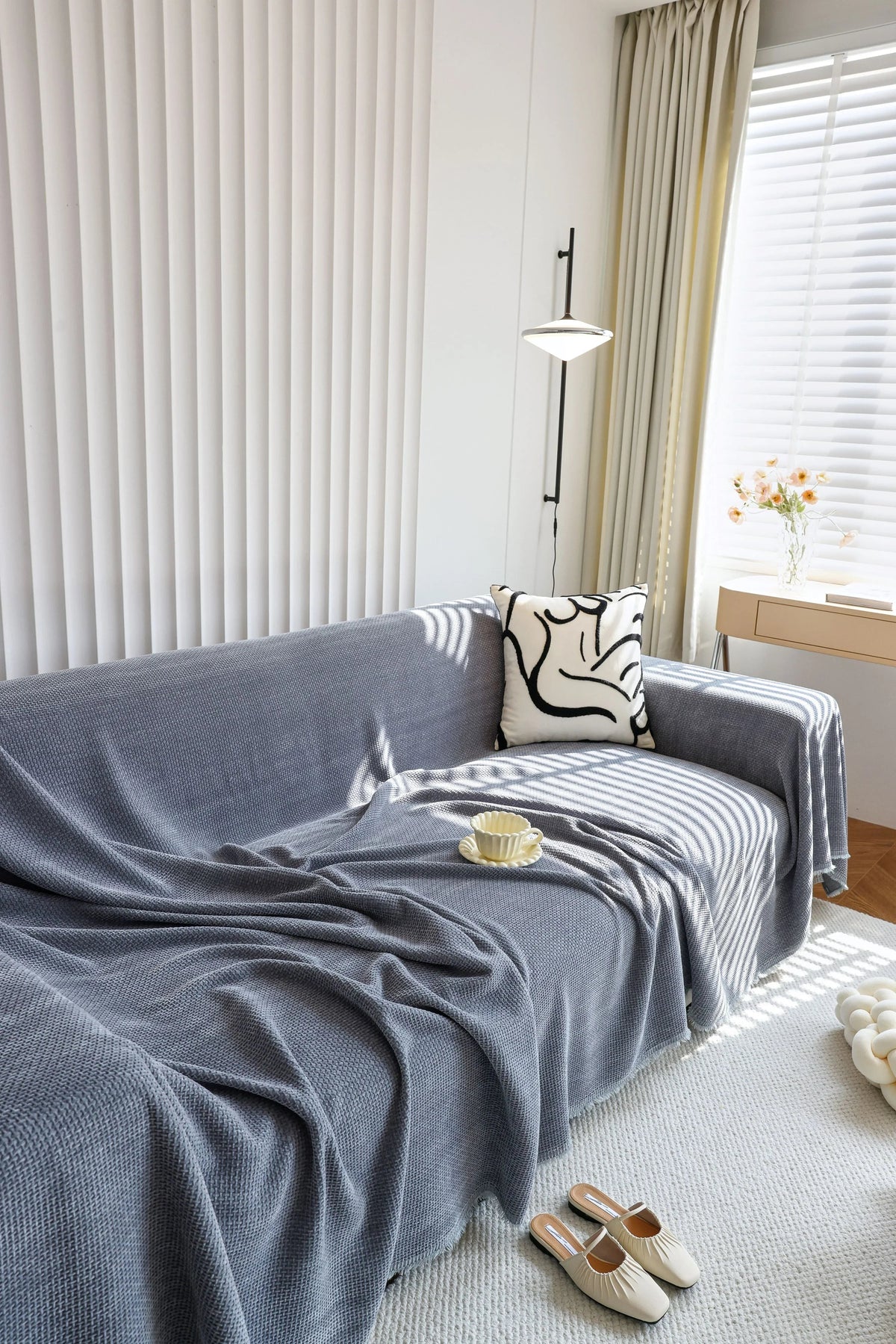 Sofaüberwurf Coveri – Dunkelgrau – Ansicht 3