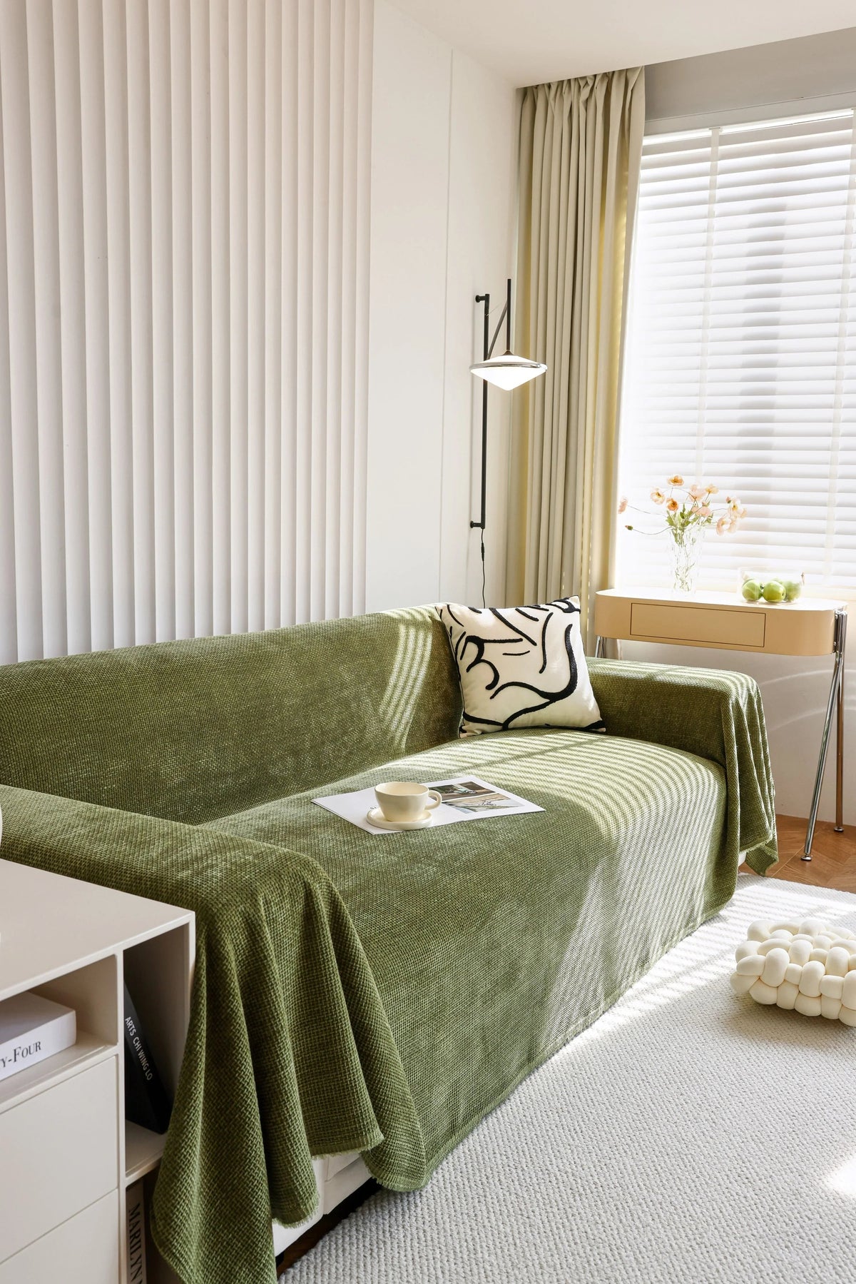 Sofaüberwurf Coveri – Teegrün – Ansicht 2