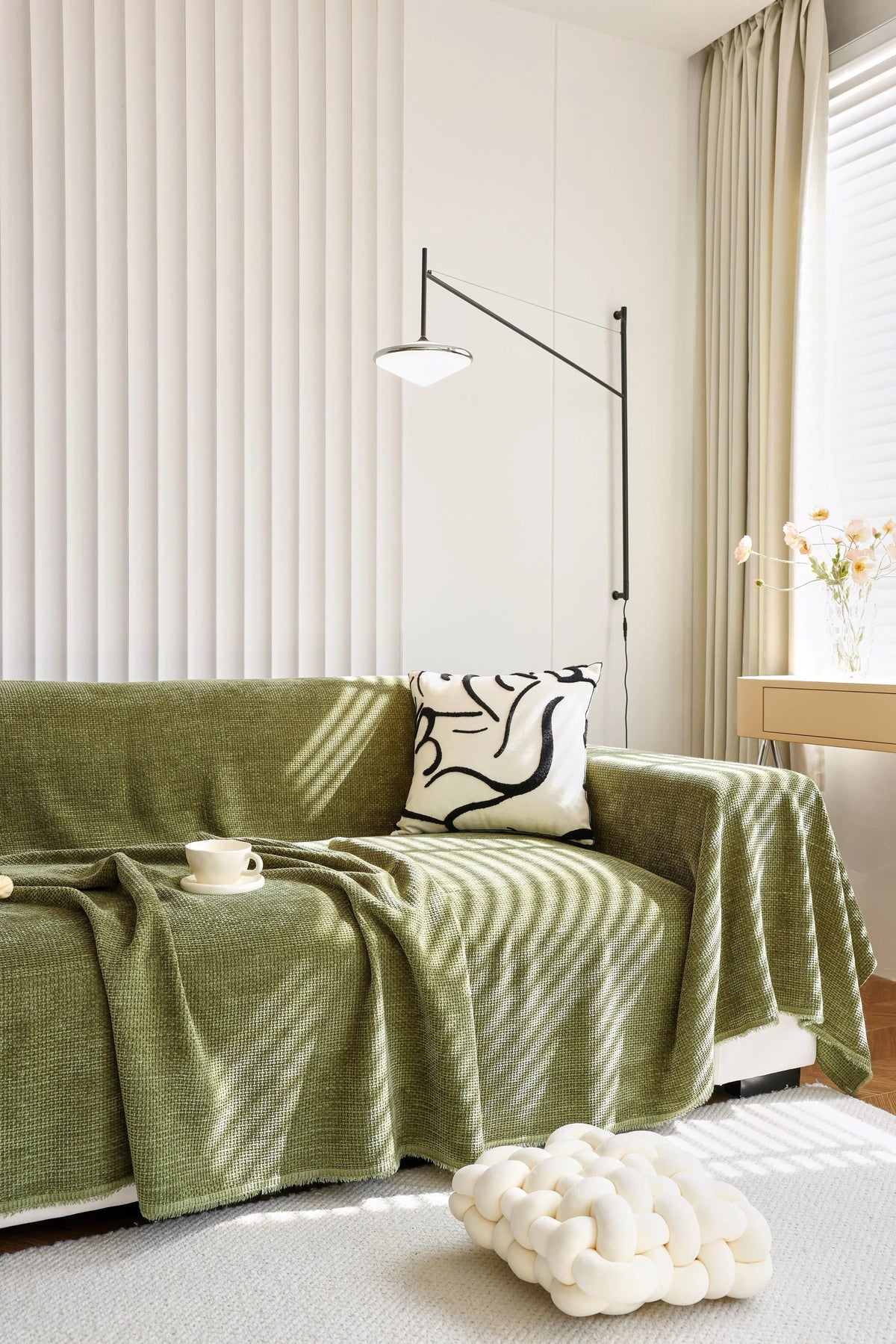 Sofaüberwurf Coveri – Teegrün – Ansicht 3