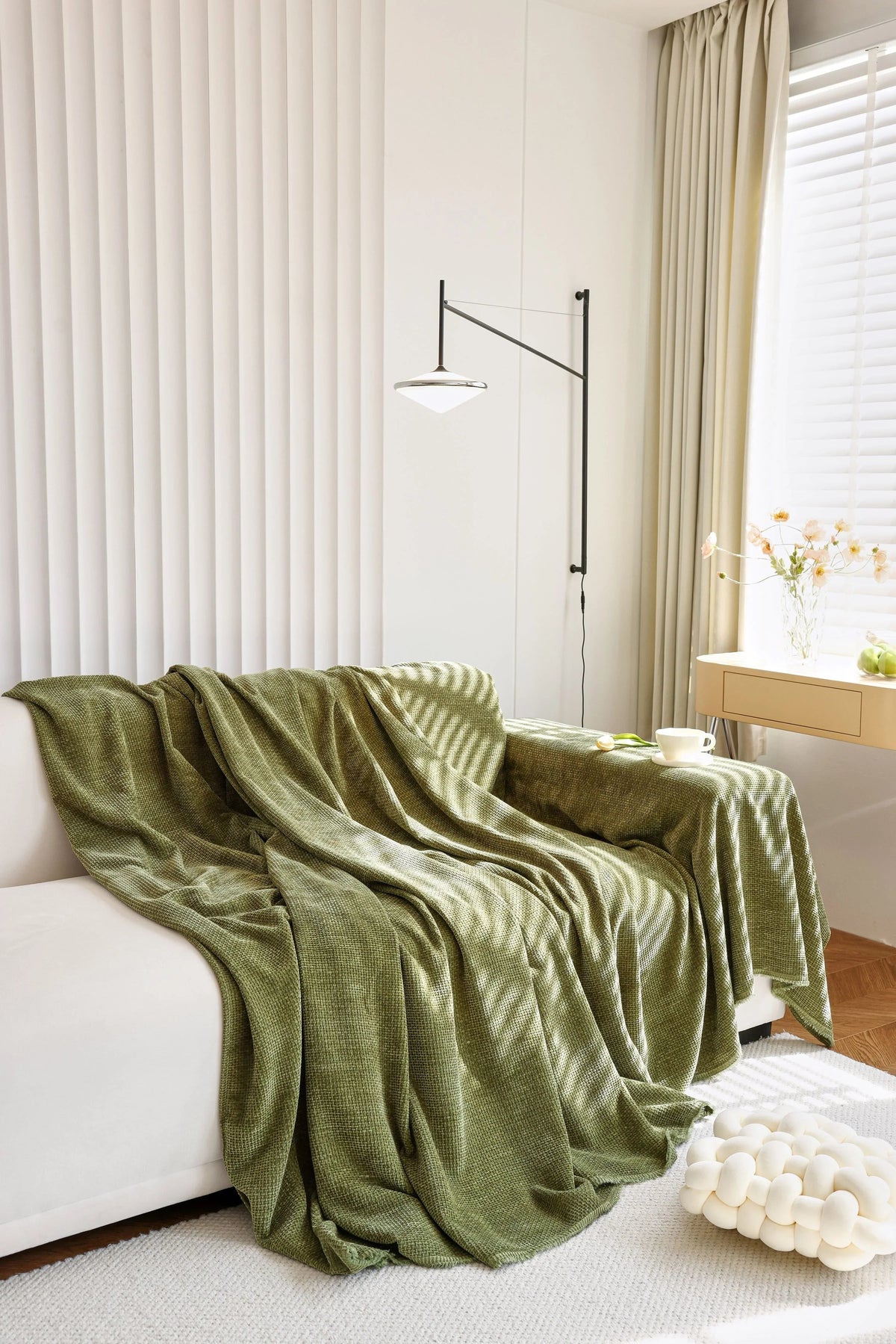Sofaüberwurf Coveri – Teegrün – Ansicht 4
