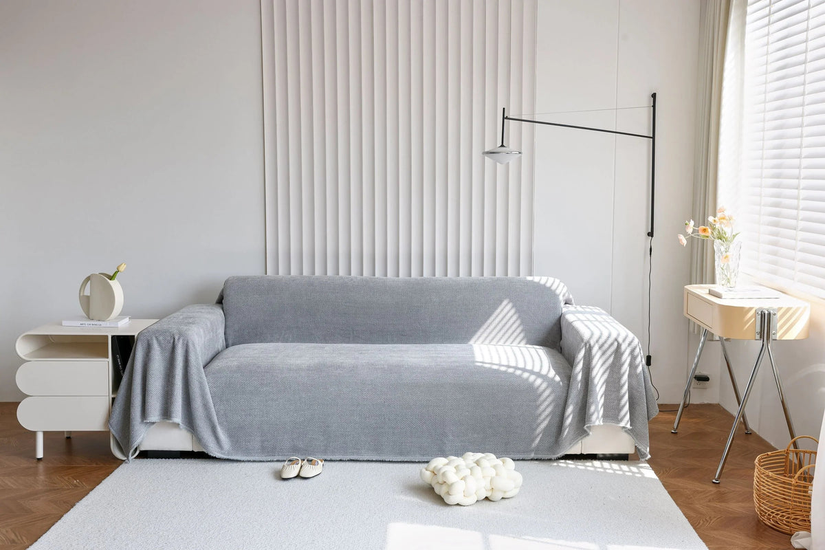 Sofaüberwurf Coveri – Hellgrau – Ansicht 1