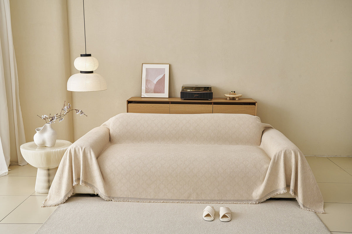 Sofaüberwurf Diamora – Cremeweiß – Ansicht 8