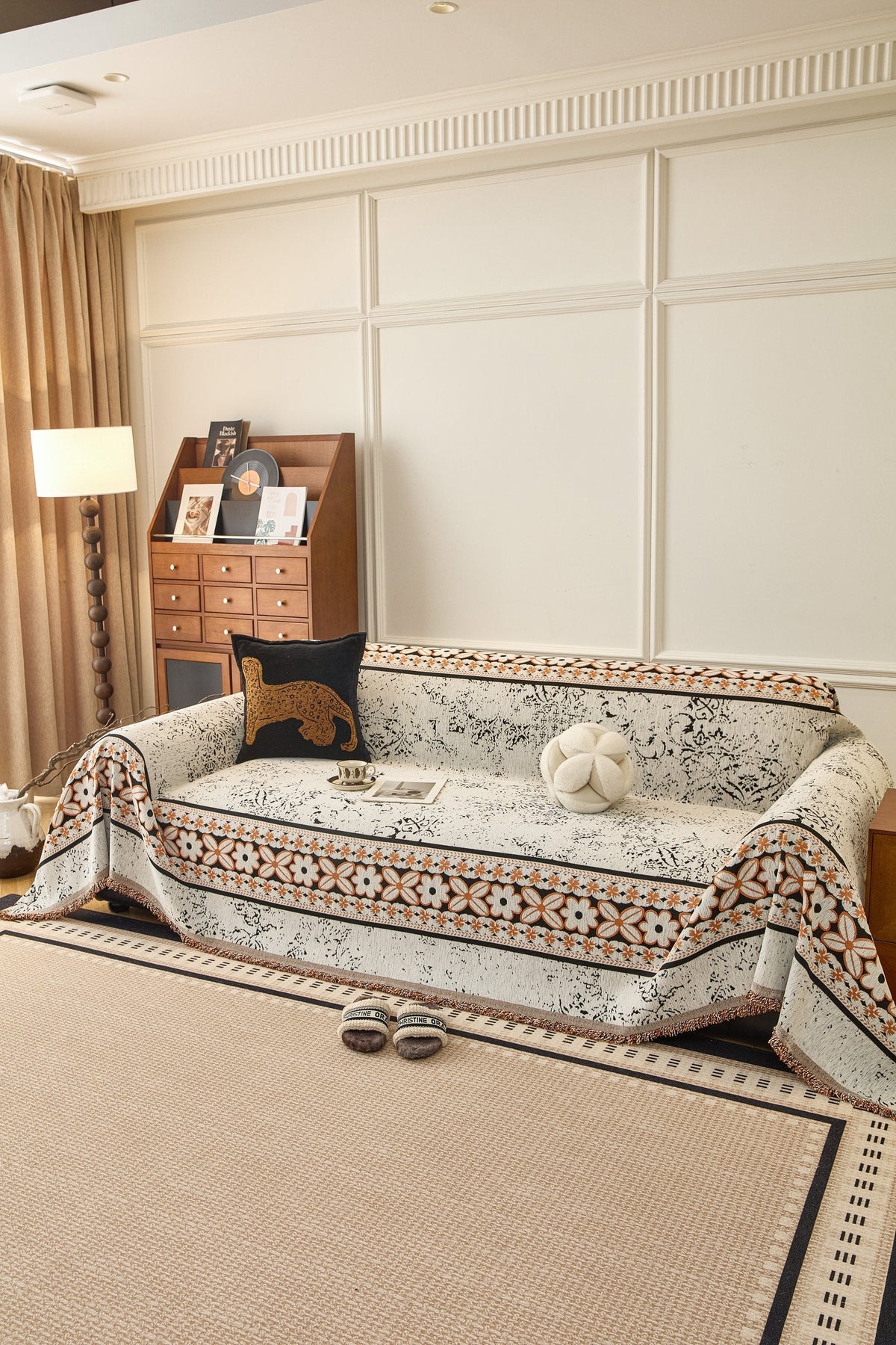 Sofaüberwurf Elaris – Cremeweiß – Ansicht 1