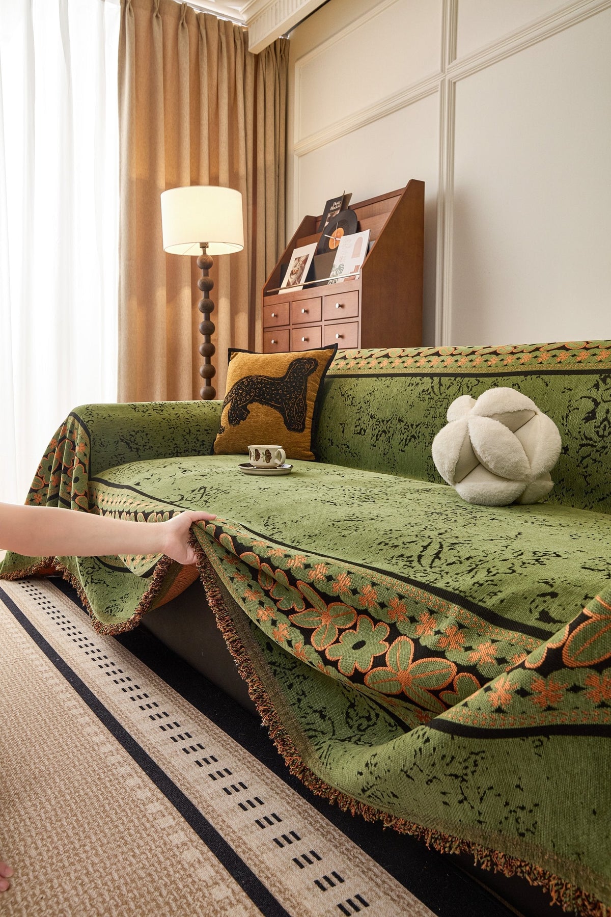 Sofaüberwurf Elaris – Olivgrün – Ansicht 4