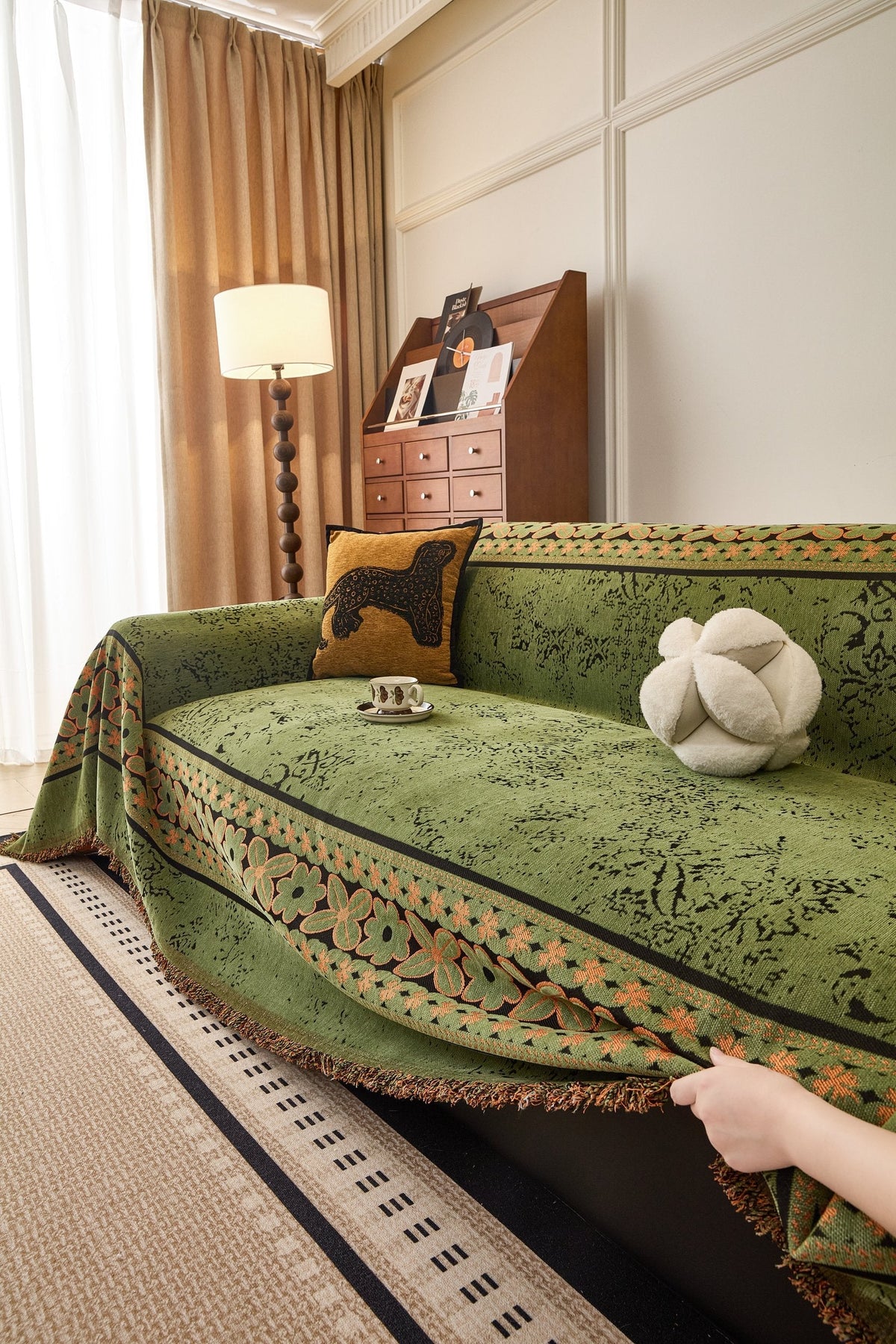 Sofaüberwurf Elaris – Olivgrün – Ansicht 5