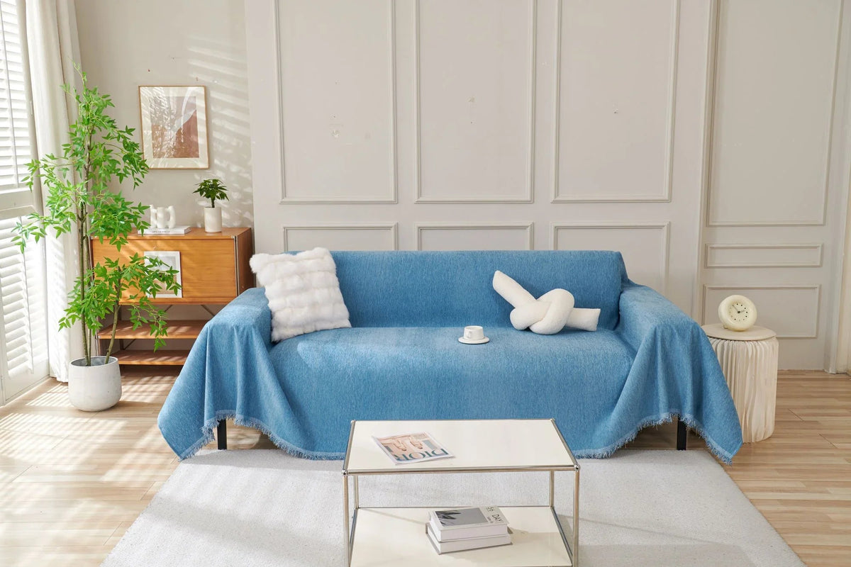 Sofaüberwurf Elligate – Blau – Ansicht 1