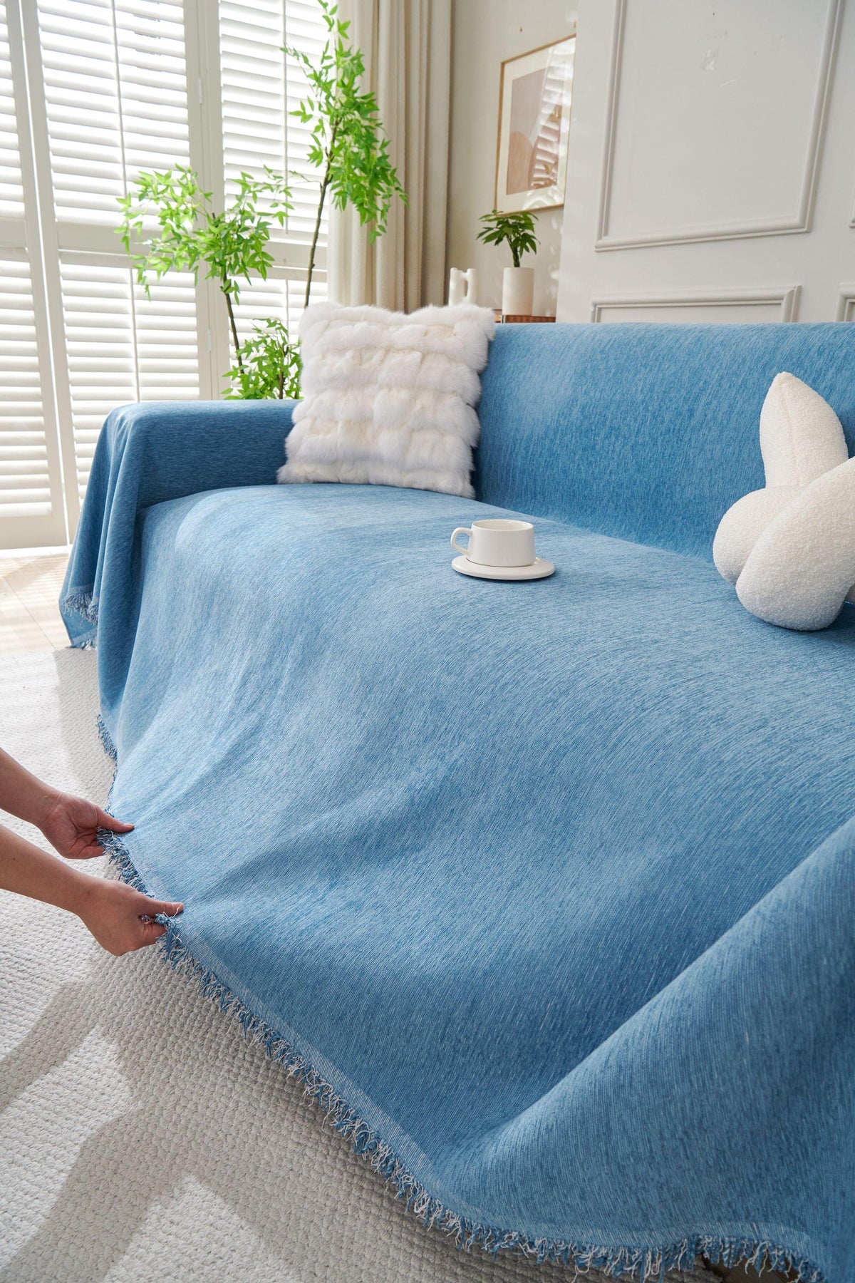 Sofaüberwurf Elligate – Blau – Ansicht 3