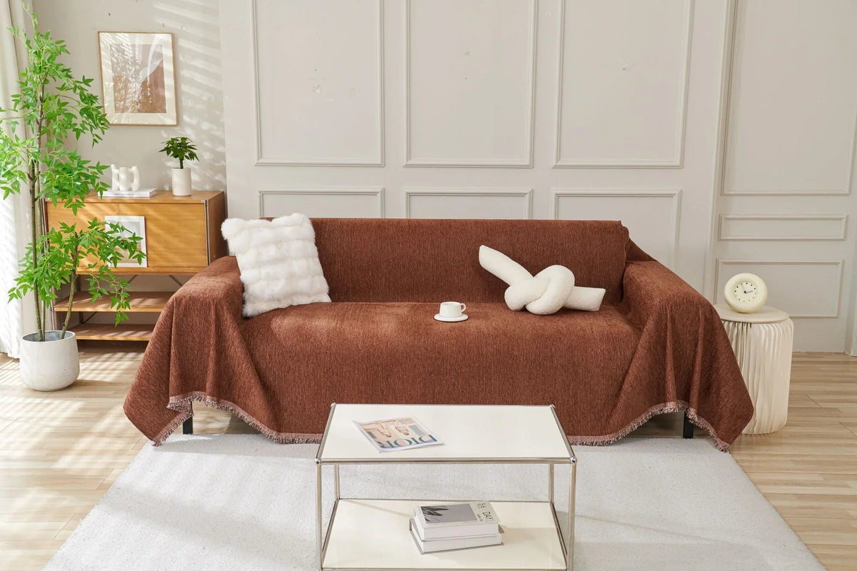 Sofaüberwurf Elligate – Schokoladenbraun – Ansicht 1