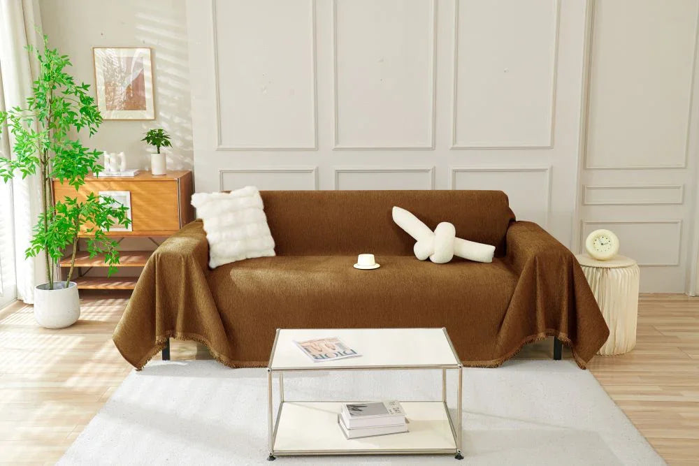 Sofaüberwurf Elligate – Dunkelbraun – Ansicht 1