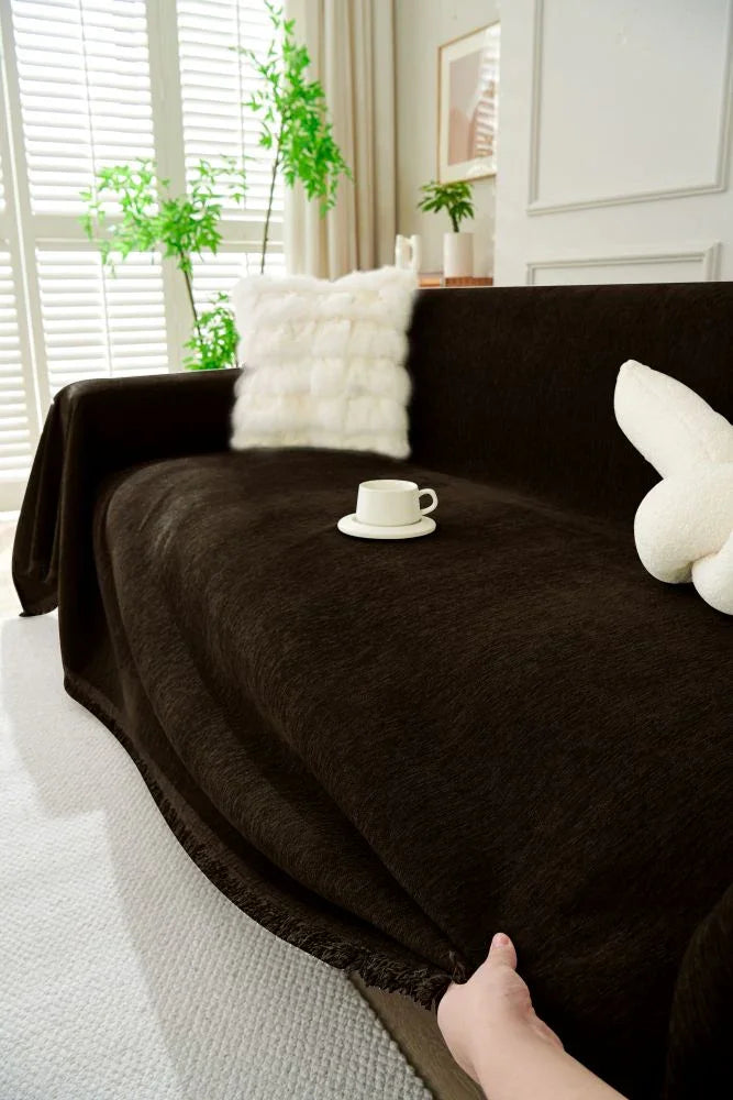 Sofaüberwurf Elligate – Dunkles Schokoladenbraun – Ansicht 3