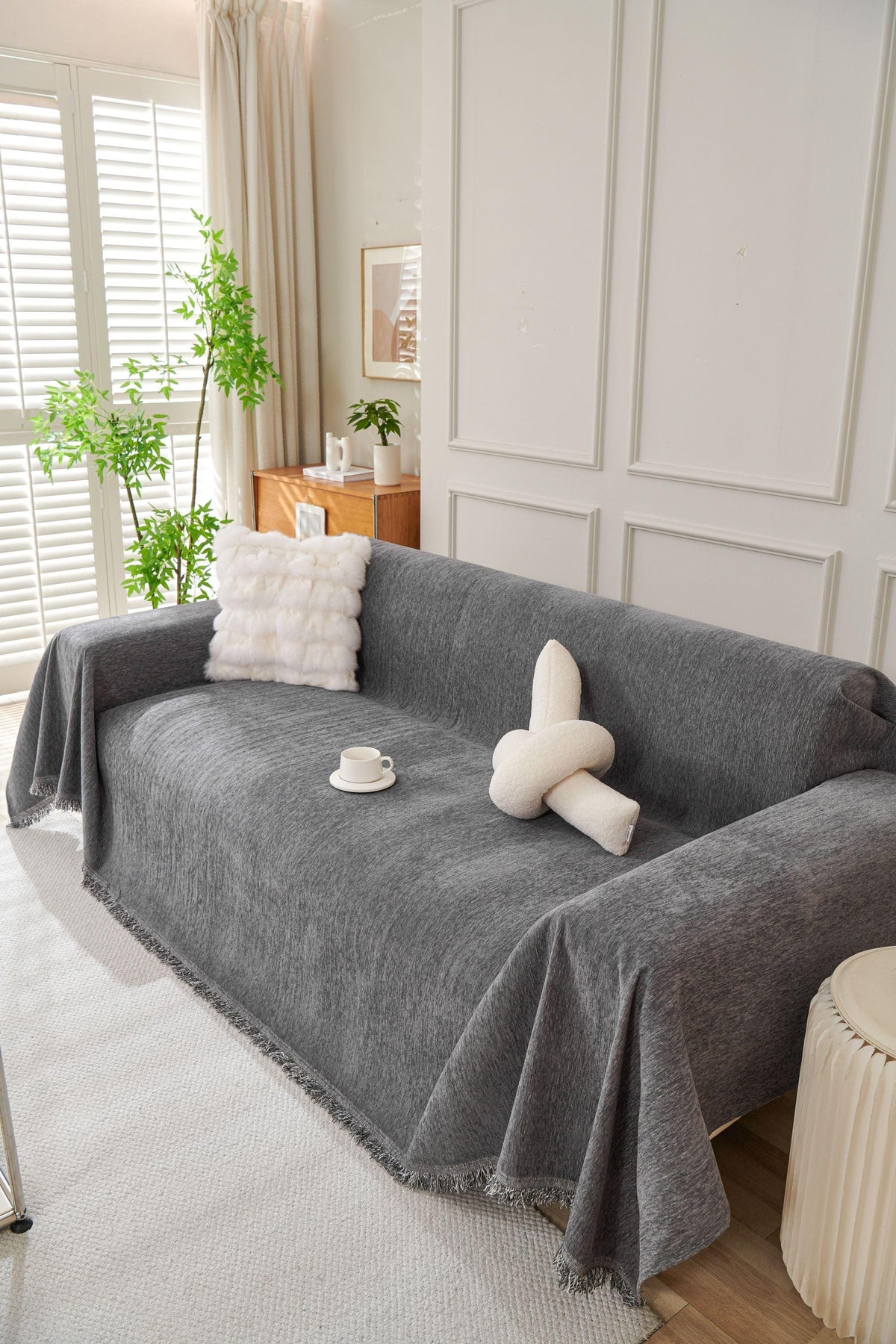 Sofaüberwurf Elligate – Dunkelgrau – Ansicht 2