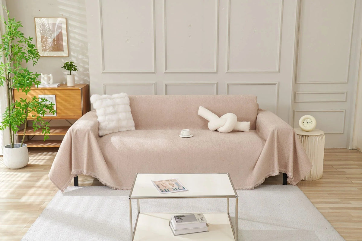 Sofaüberwurf Elligate – Sandbeige – Ansicht 1