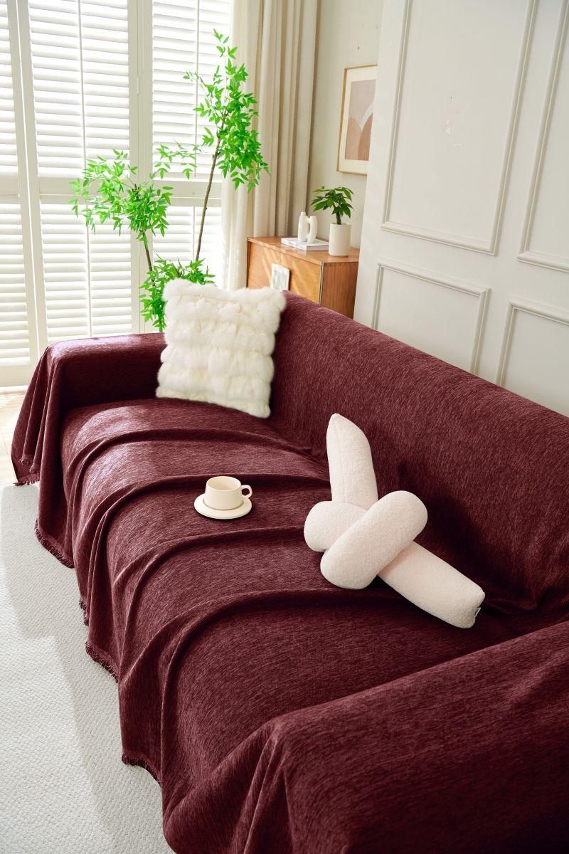 Sofaüberwurf Elligate – Bordeauxrot – Ansicht 5