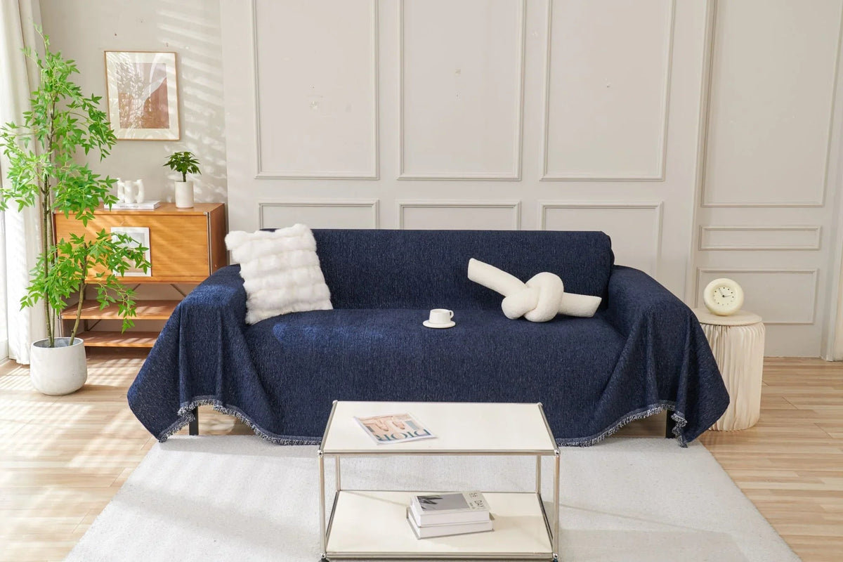 Sofaüberwurf Elligate – Marineblau – Ansicht 1