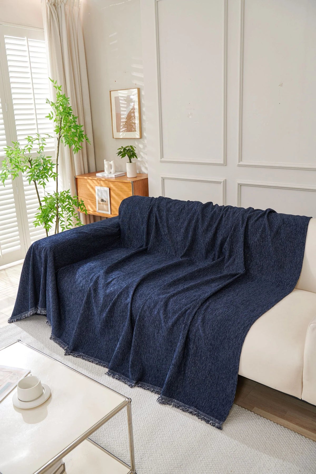 Sofaüberwurf Elligate – Marineblau – Ansicht 5