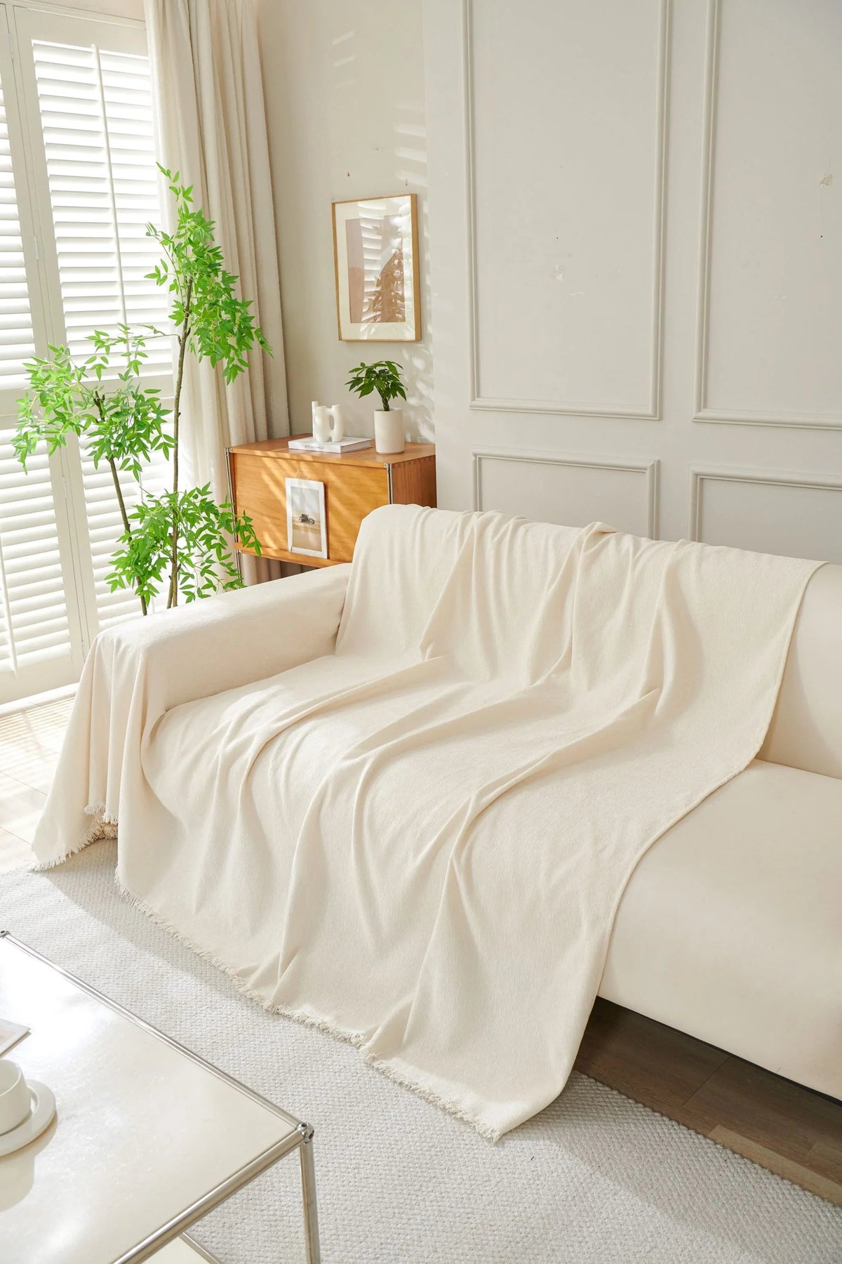Sofaüberwurf Elligate – Wollweiß – Ansicht 5