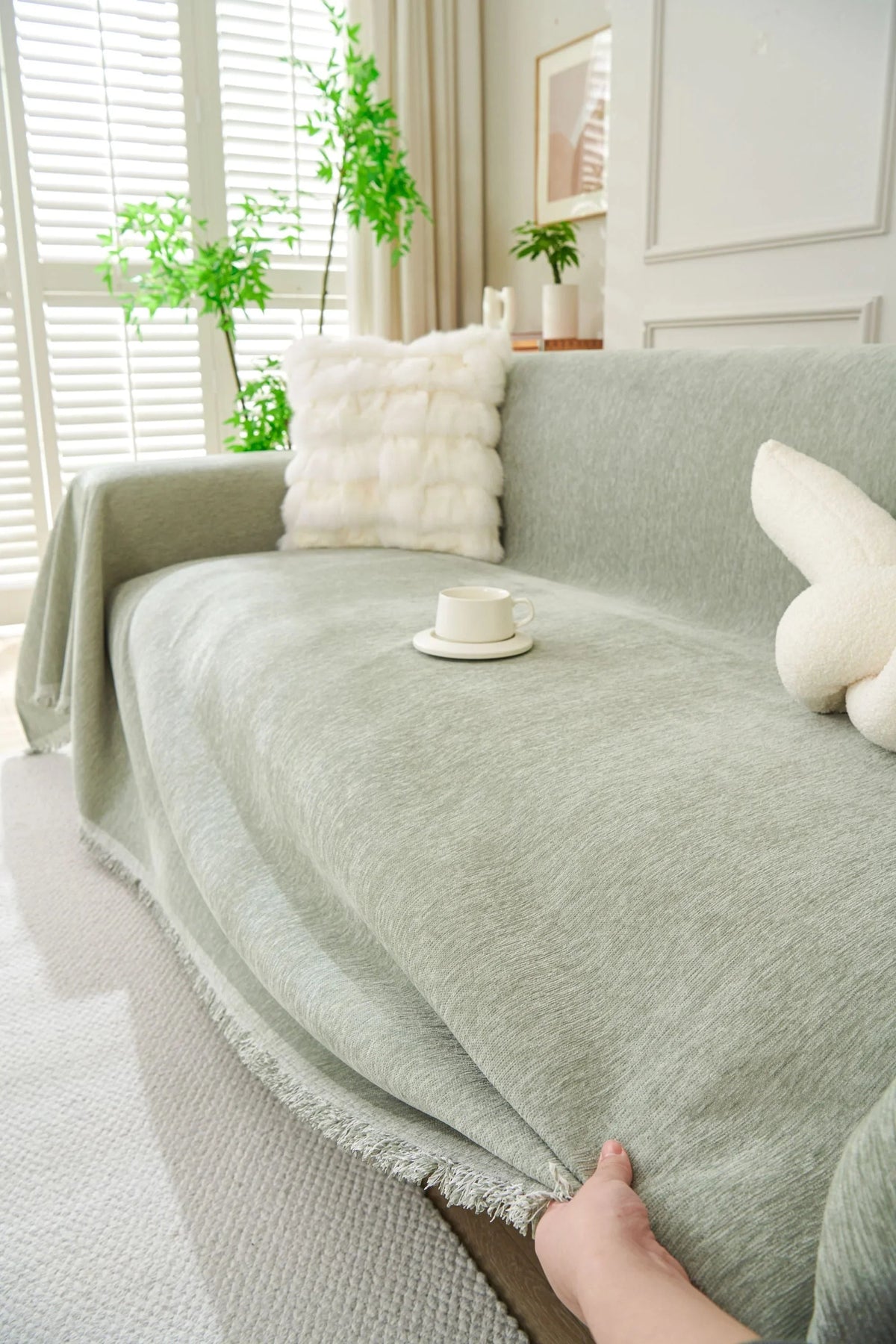 Sofaüberwurf Elligate – Salbeigrün – Ansicht 3