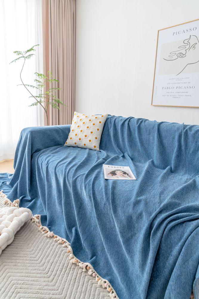 Sofaüberwurf Herpome – Jeansblau – Ansicht 5