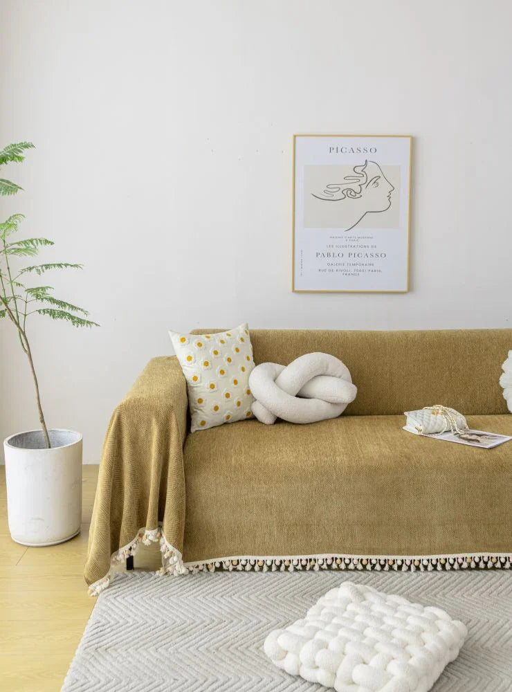 Sofaüberwurf Herpome – Honigbraun – Ansicht 2