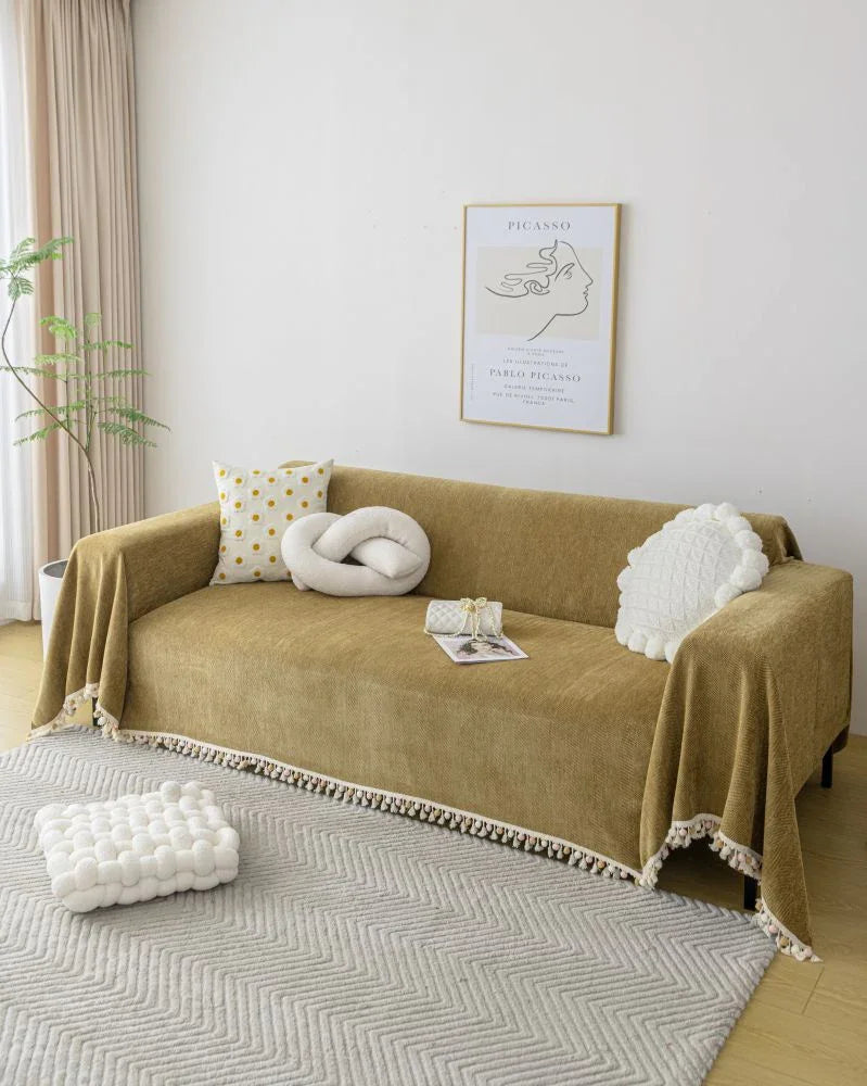 Sofaüberwurf Herpome – Honigbraun – Ansicht 3