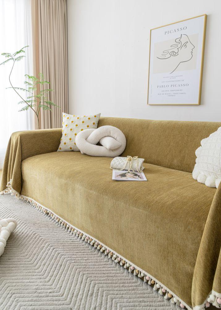 Sofaüberwurf Herpome – Honigbraun – Ansicht 8