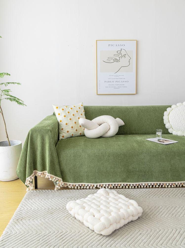 Sofaüberwurf Herpome – Olivgrün – Ansicht 4