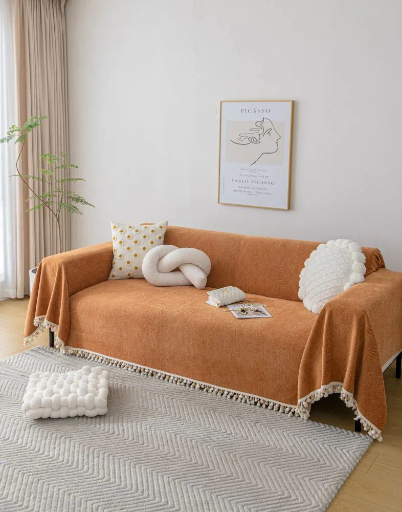 Sofaüberwurf Herpome – Terrakottaorange – Ansicht 4