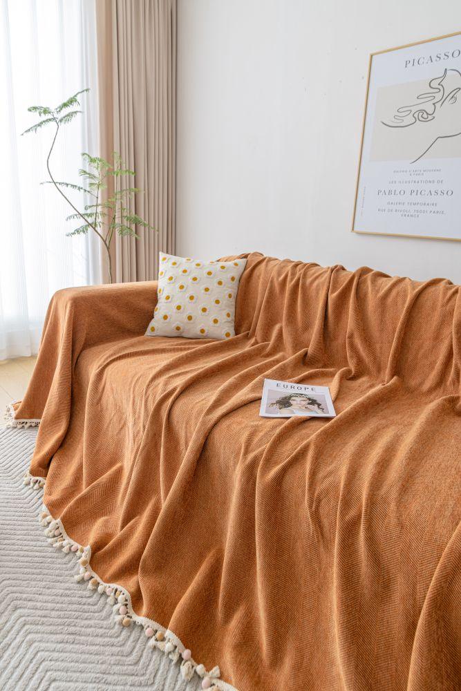Sofaüberwurf Herpome – Terrakottaorange – Ansicht 5