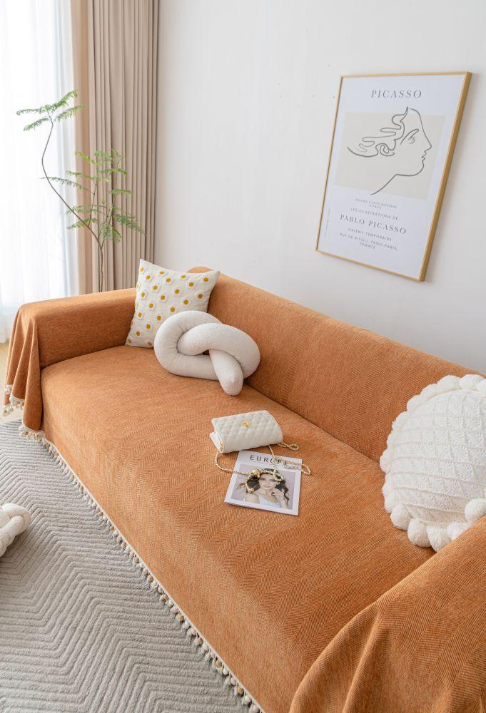 Sofaüberwurf Herpome – Terrakottaorange – Ansicht 8