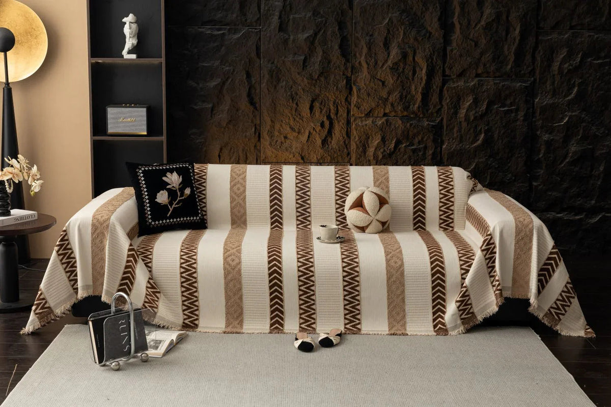 Sofaüberwurf Klint – Kastanienbraun – Ansicht 1