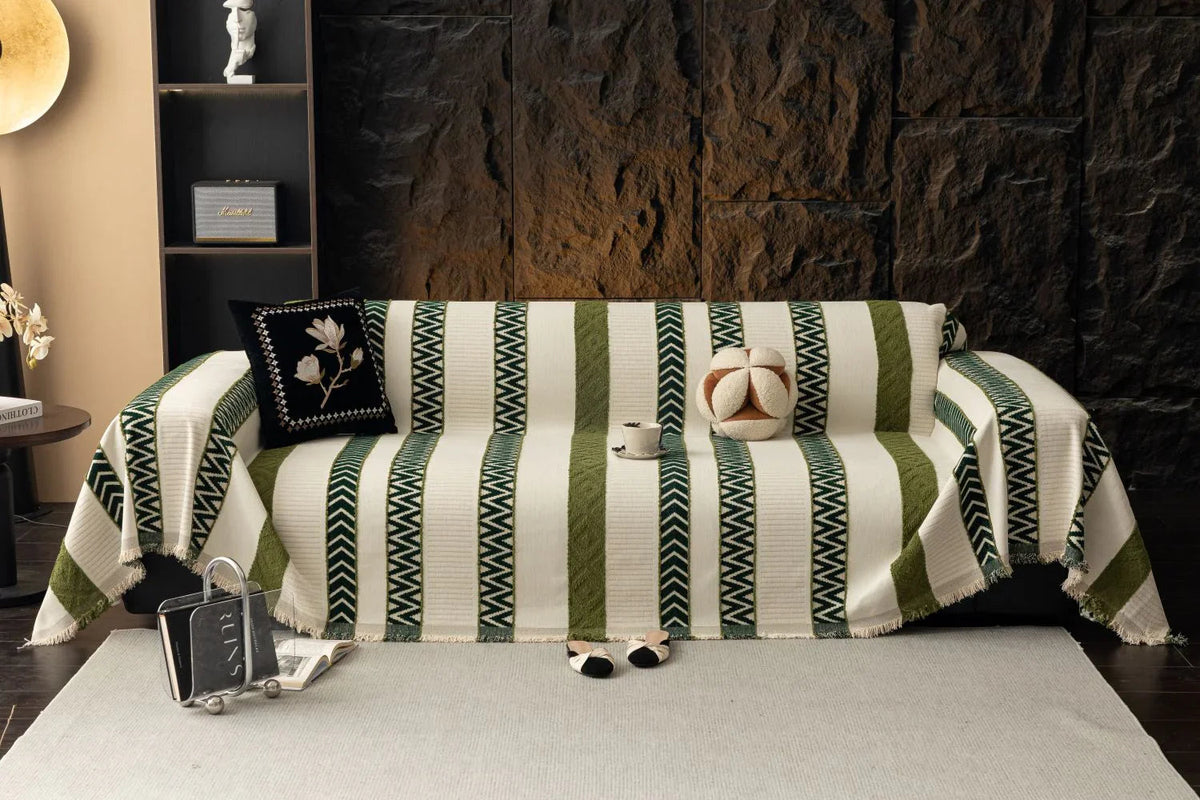 Sofaüberwurf Klint – Moosgrün – Ansicht 1