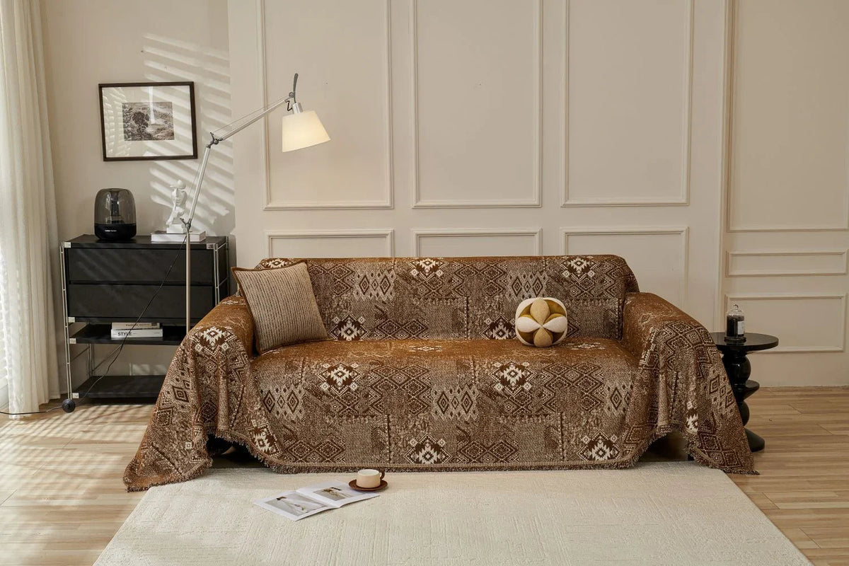 Sofaüberwurf Melareve – Kakaobraun – Ansicht 1