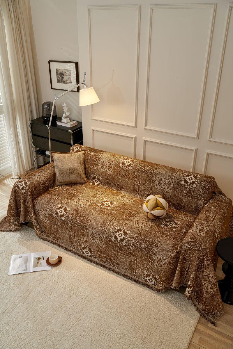 Sofaüberwurf Melareve – Kakaobraun – Ansicht 3