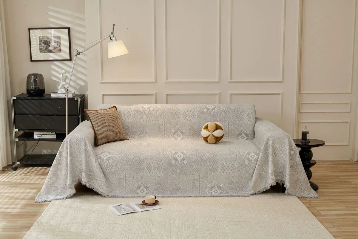 Sofaüberwurf Melareve – Taubengrau – Ansicht 2