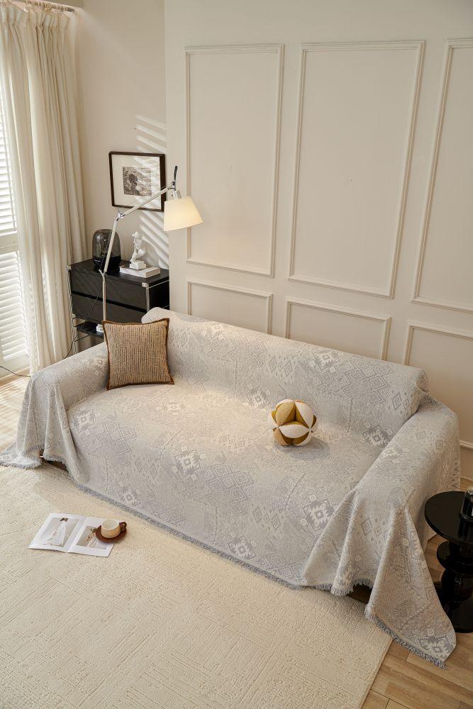 Sofaüberwurf Melareve – Taubengrau – Ansicht 3