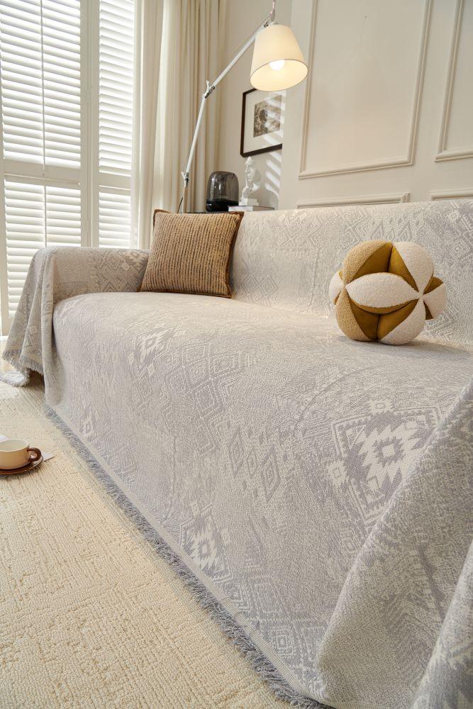 Sofaüberwurf Melareve – Taubengrau – Ansicht 4